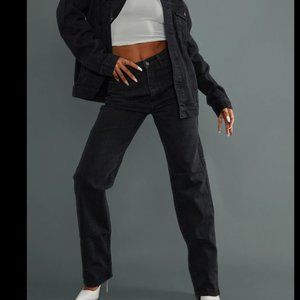 Tall Black Washed straight cut Jeans